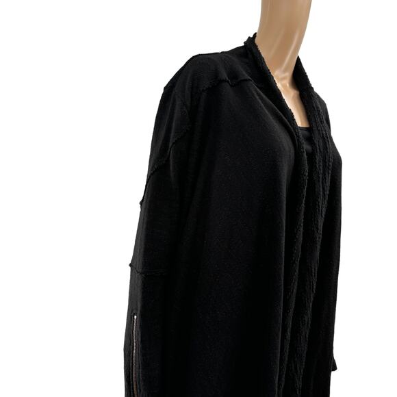 Free People Black In The Loop Waterfall Cardigan Sweater - Picture 6 of 12